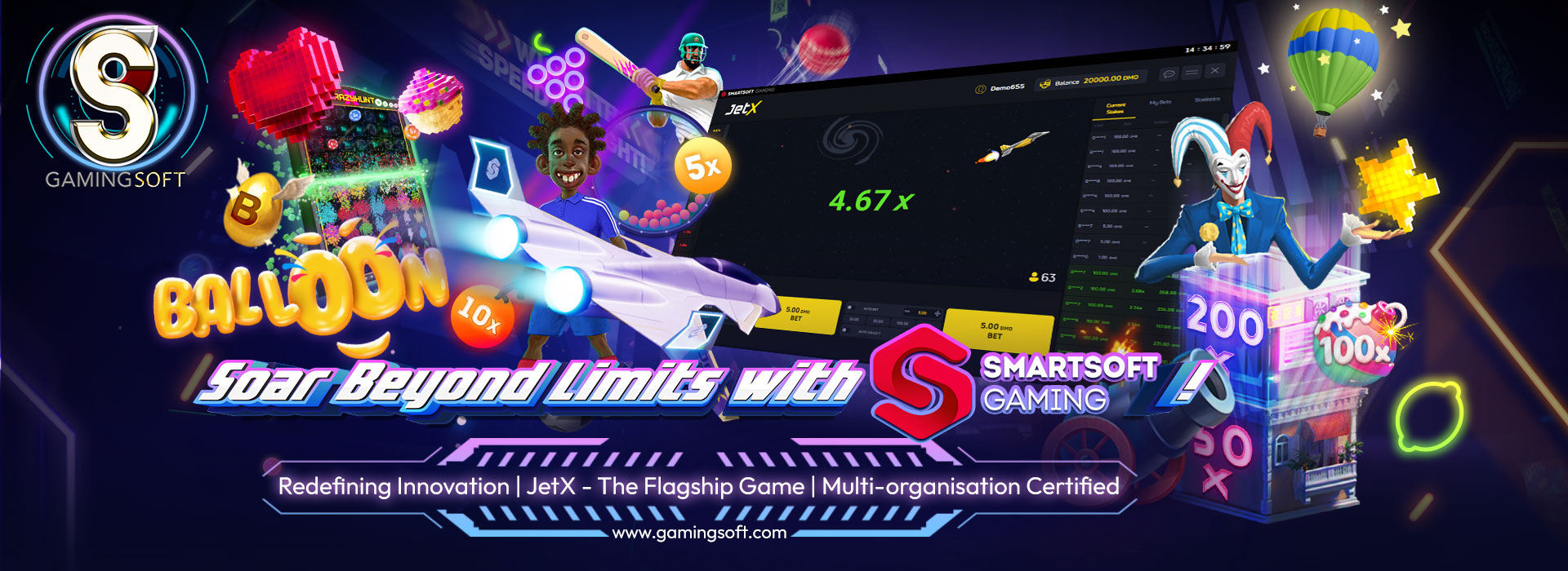 Soar Beyond Limits with Smartsoft Gaming Web Banner - GamingSoftWeb 